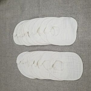Set of White Baby Bibs 17 Lot